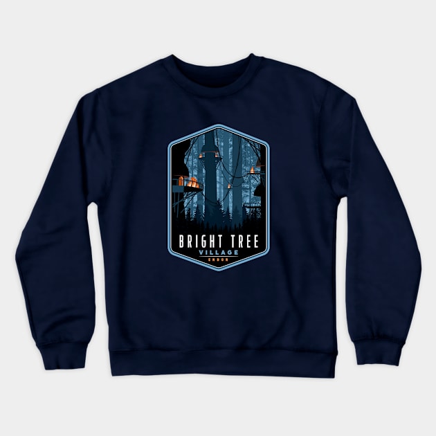 Bright Tree Village Crewneck Sweatshirt by MindsparkCreative